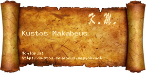 Kustos Makabeus névjegykártya